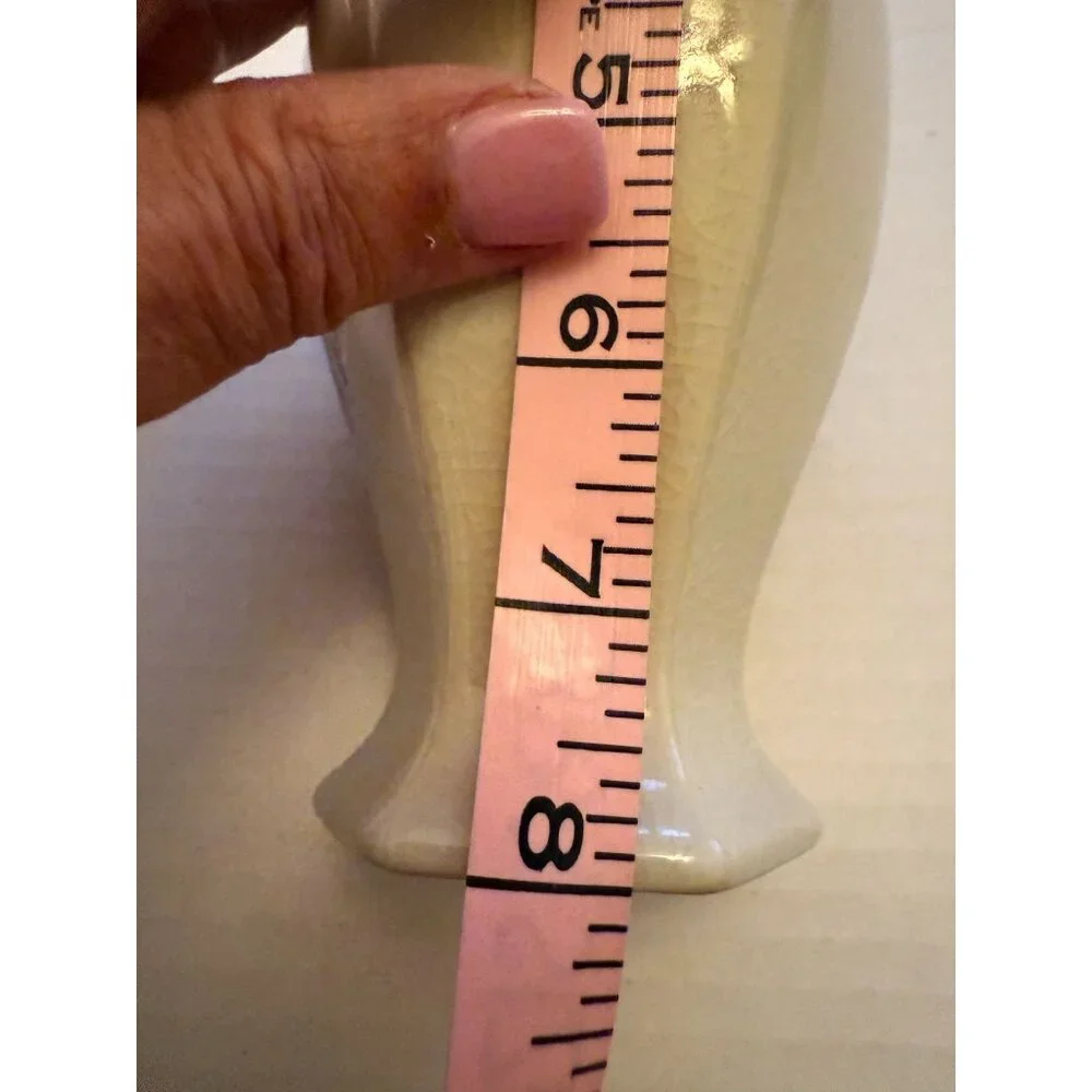 Accent Floral Vintage Ceramic Vase 8” Decorative Chinoiserie Style Floral Asian